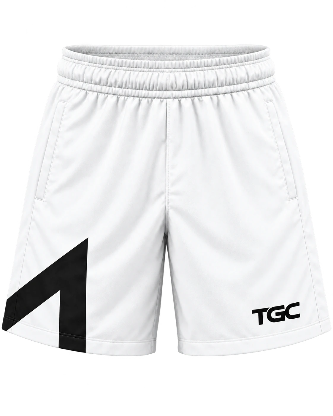 Signature Court Shorts in White / Black, front